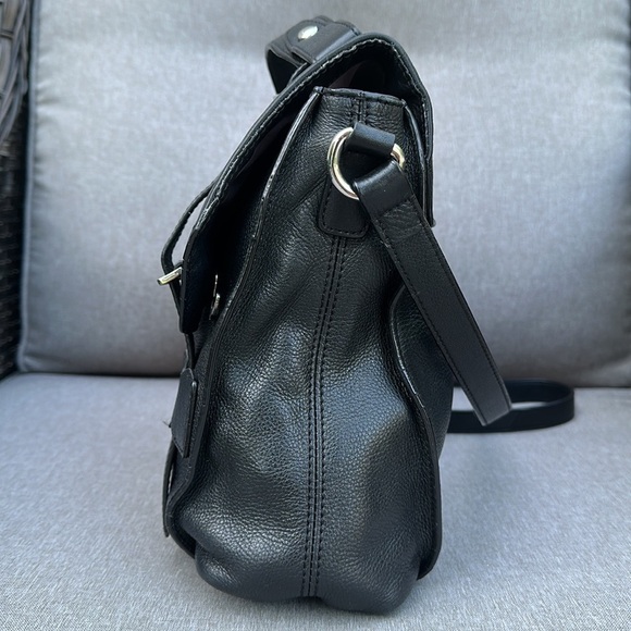 KOOBA Jane Black Pebbled Leather Crossbody Satchel - Picture 7 of 16